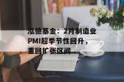 泓德基金：2月制造业PMI超季节性回升，重回扩张区间