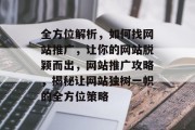全方位解析，如何找网站推广，让你的网站脱颖而出，网站推广攻略，揭秘让网站独树一帜的全方位策略