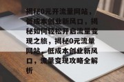 揭秘0元开流量网站，低成本创业新风口，揭秘如何轻松开启流量变现之旅，揭秘0元流量网站，低成本创业新风口，流量变现攻略全解析