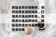 网站名称价格解析，如何选择合适的域名，打造高价值品牌形象，选择高价值品牌域名，网站名称定价与品牌形象塑造攻略
