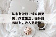 从家务做起，钱来得更快，改变生活，提升财务能力，收入更轻松