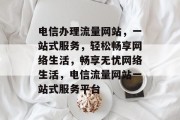 电信办理流量网站，一站式服务，轻松畅享网络生活，畅享无忧网络生活，电信流量网站一站式服务平台