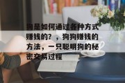 狗是如何通过各种方式赚钱的？，狗狗赚钱的方法，一只聪明狗的秘密交易过程