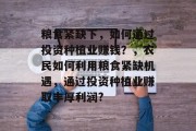 粮食紧缺下,如何通过投资种植业赚钱?,农民如何利用粮食紧缺机遇,通过投资种植业赚取丰厚利润? 粮食紧缺下,如何通过投资种植业赚钱?,农民如何利用粮食紧缺机遇,通过投资种植业赚取丰厚利润?