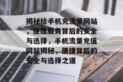 揭秘给手机充流量网站，便捷服务背后的安全与选择，手机流量充值网站揭秘，便捷背后的安全与选择之道