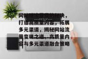 网站赚流量费的秘诀，打造高质量内容，拓展多元渠道，揭秘网站流量变现之道，高质量内容与多元渠道融合策略