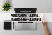 现在贵州做什么赚钱_贵州适合做什么能赚钱