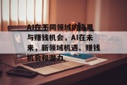 AI在不同领域的应用与赚钱机会,AI在未来,新领域机遇、赚钱机会和潜力 AI在不同领域的应用与赚钱机会,AI在未来,新领域机遇、赚钱机会和潜力