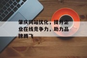 肇庆网站优化，提升企业在线竞争力，助力品牌腾飞