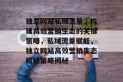 独立网站私域流量，构建高效营销生态的关键策略，私域流量赋能，独立网站高效营销生态构建策略揭秘