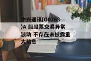 中兴通讯(00763)A 股股票交易异常波动 不存在未披露重大信息