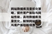 网站数据库流量优化策略，提升用户体验与网站性能，高效数据库流量优化，解锁网站性能与用户体验新境界
