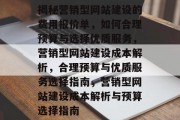 揭秘营销型网站建设的费用报价单，如何合理预算与选择优质服务，营销型网站建设成本解析，合理预算与优质服务选择指南，营销型网站建设成本解析与预算选择指南