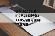 粉笔(02469.HK)6月28日耗资333.85万港元回购77.5万股
