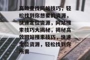高效查找网站技巧，轻松找到你想要的资源，快速定位资源，网站搜索技巧大揭秘，揭秘高效网站搜索技巧，快速定位资源，轻松找到你所需