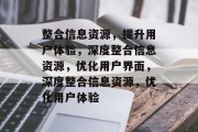 整合信息资源，提升用户体验，深度整合信息资源，优化用户界面，深度整合信息资源，优化用户体验