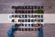 揭秘网站真实流量任务，如何通过有效途径提升网站流量与品牌知名度，网站流量提升秘籍，揭秘真实流量任务与品牌知名度增长之道