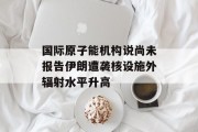 国际原子能机构说尚未报告伊朗遭袭核设施外辐射水平升高