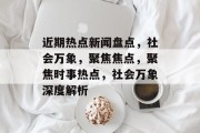 近期热点新闻盘点，社会万象，聚焦焦点，聚焦时事热点，社会万象深度解析