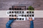 赚钱做咸菜，一份可行且有效的方法，咸菜如何变钱，一份低成本赚取财富的建议