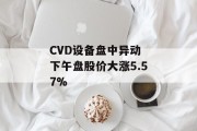 CVD设备盘中异动 下午盘股价大涨5.57%