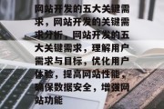 网站开发的五大关键需求，网站开发的关键需求分析，网站开发的五大关键需求，理解用户需求与目标，优化用户体验，提高网站性能，确保数据安全，增强网站功能