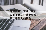 打造高效、专业、吸引人的平台，打造专业高效、吸引人的平台