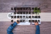 从谷城赚钱的几种方式，谷城赚钱创业技巧，快速提升个人能力或技术，谷城的一些赚钱方法