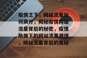 疫情之下，网站流量如何飙升，揭秘疫情网站流量背后的秘密，疫情助推下的网站流量激增，揭秘流量背后的奥秘