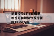 诺亚控股6月5日根据新签订和解协议发行新股18.06万股