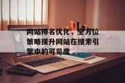 网站排名优化，全方位策略提升网站在搜索引擎中的可见度