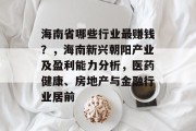 海南省哪些行业最赚钱?,海南新兴朝阳产业及盈利能力分析,医药健康、房地产与金融行业居前 海南省哪些行业最赚钱?,海南新兴朝阳产业及盈利能力分析,医药健康、房地产与金融行业居前