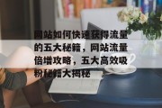 网站如何快速获得流量的五大秘籍，网站流量倍增攻略，五大高效吸粉秘籍大揭秘