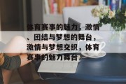 体育赛事的魅力，激情、团结与梦想的舞台，激情与梦想交织，体育赛事的魅力舞台