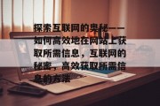 探索互联网的奥秘——如何高效地在网站上获取所需信息，互联网的秘密，高效获取所需信息的方法