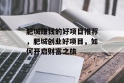 肥城赚钱的好项目推荐,肥城创业好项目,如何开启财富之旅