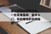 通过做实验赚取资金，一份实用指南，新手入门，实验赚钱的实践指南