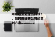 刚刚创业做什么赚钱？，如何做好新公司的策划方案