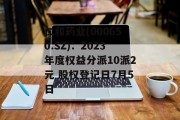 仁和药业(000650.SZ)：2023年度权益分派10派2元 股权登记日7月5日