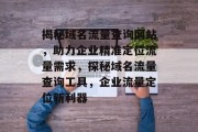 揭秘域名流量查询网站，助力企业精准定位流量需求，探秘域名流量查询工具，企业流量定位新利器