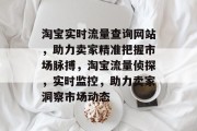 淘宝实时流量查询网站，助力卖家精准把握市场脉搏，淘宝流量侦探，实时监控，助力卖家洞察市场动态