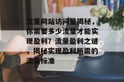 流量网站访问量揭秘，你需要多少流量才能实现盈利？流量盈利之谜，揭秘实现盈利所需的流量标准