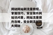 揭秘网站刷流量教程，掌握技巧，安全提升网站访问量，网站流量提升攻略，安全刷流秘籍大揭秘