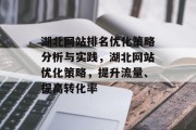 湖北网站排名优化策略分析与实践，湖北网站优化策略，提升流量、提高转化率