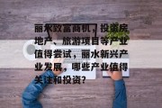 丽水致富商机,投资房地产、旅游项目等产业值得尝试,丽水新兴产业发展,哪些产业值得关注和投资?