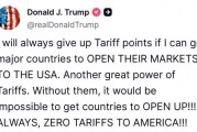 特朗普承诺对开放市场的国家降低关税