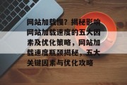 网站加载慢？揭秘影响网站加载速度的五大因素及优化策略，网站加载速度瓶颈揭秘，五大关键因素与优化攻略