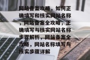 网站备案攻略，如何正确填写和核实网站名称，网站备案全攻略，正确填写与核实网站名称步骤解析，网站备案全攻略，网站名称填写与核实步骤详解