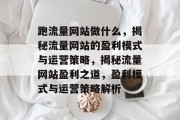跑流量网站做什么，揭秘流量网站的盈利模式与运营策略，揭秘流量网站盈利之道，盈利模式与运营策略解析