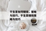 干生意如何赚钱,策略与技巧,干生意赚钱策略与技巧 干生意如何赚钱,策略与技巧,干生意赚钱策略与技巧